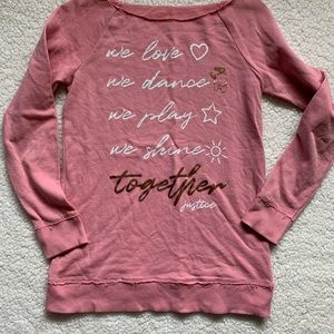 Girls Justice off shoulder oversized sweatshirt 12